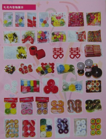禮花內(nèi)容物展示